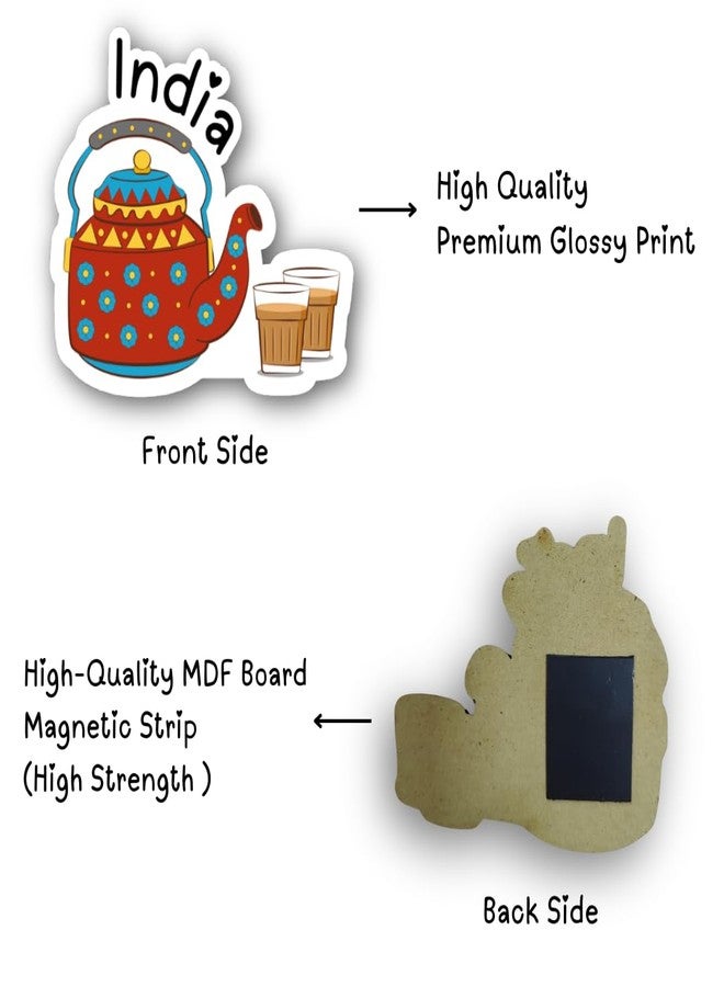 VERYFIRSTTALE Indian Chai Fridge Magnet (Set of 2) | Authentic Indian Souvenirs | Fridge Magnets of India | MDF Glossy | Cute Decorative Items for Home & Office | India Fridge Magnets | Tea Lovers Gift - Image 4